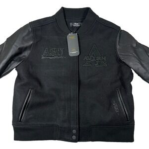Pro Standard Womens Medium Black Alcorn State Braves Varsity Football Jacket NWT